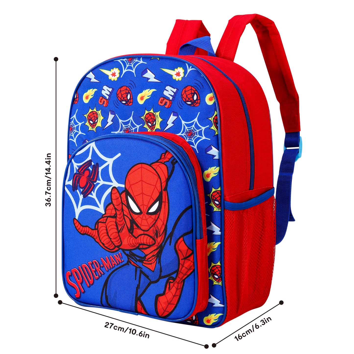 Spiderman Childrens Backpack Bag Boys Girls with side mesh pocket