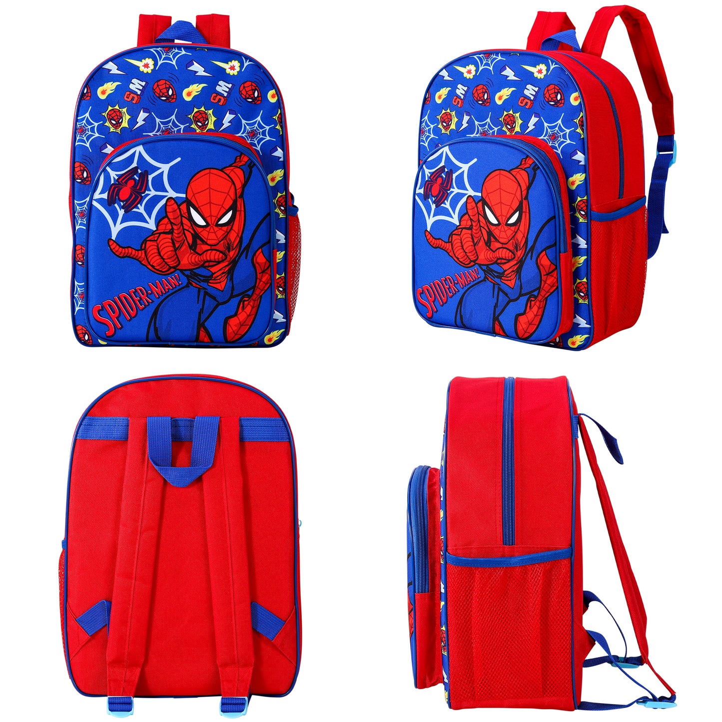 Spiderman Childrens Backpack Bag Boys Girls with side mesh pocket
