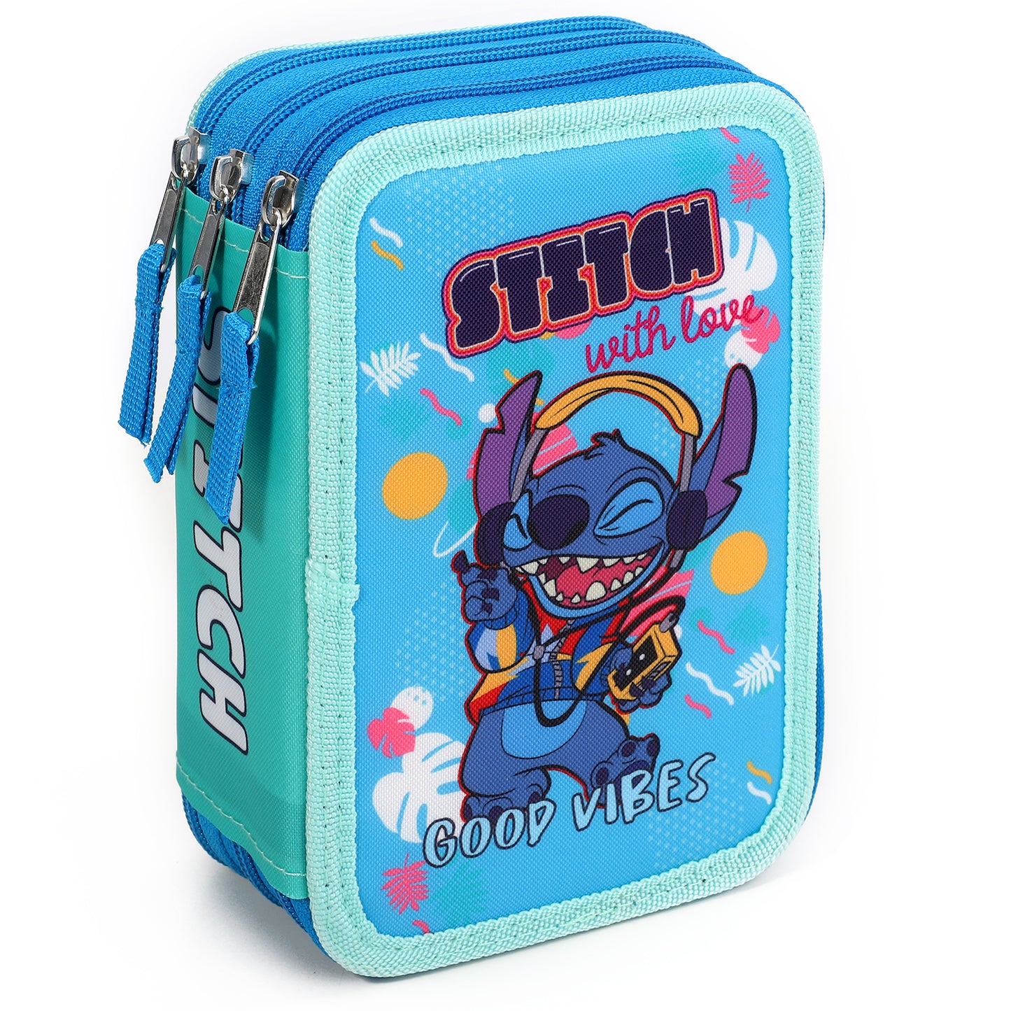Disney Stitch 3 Tier Large Pencil Case School Supplies Pens Pencils Sets