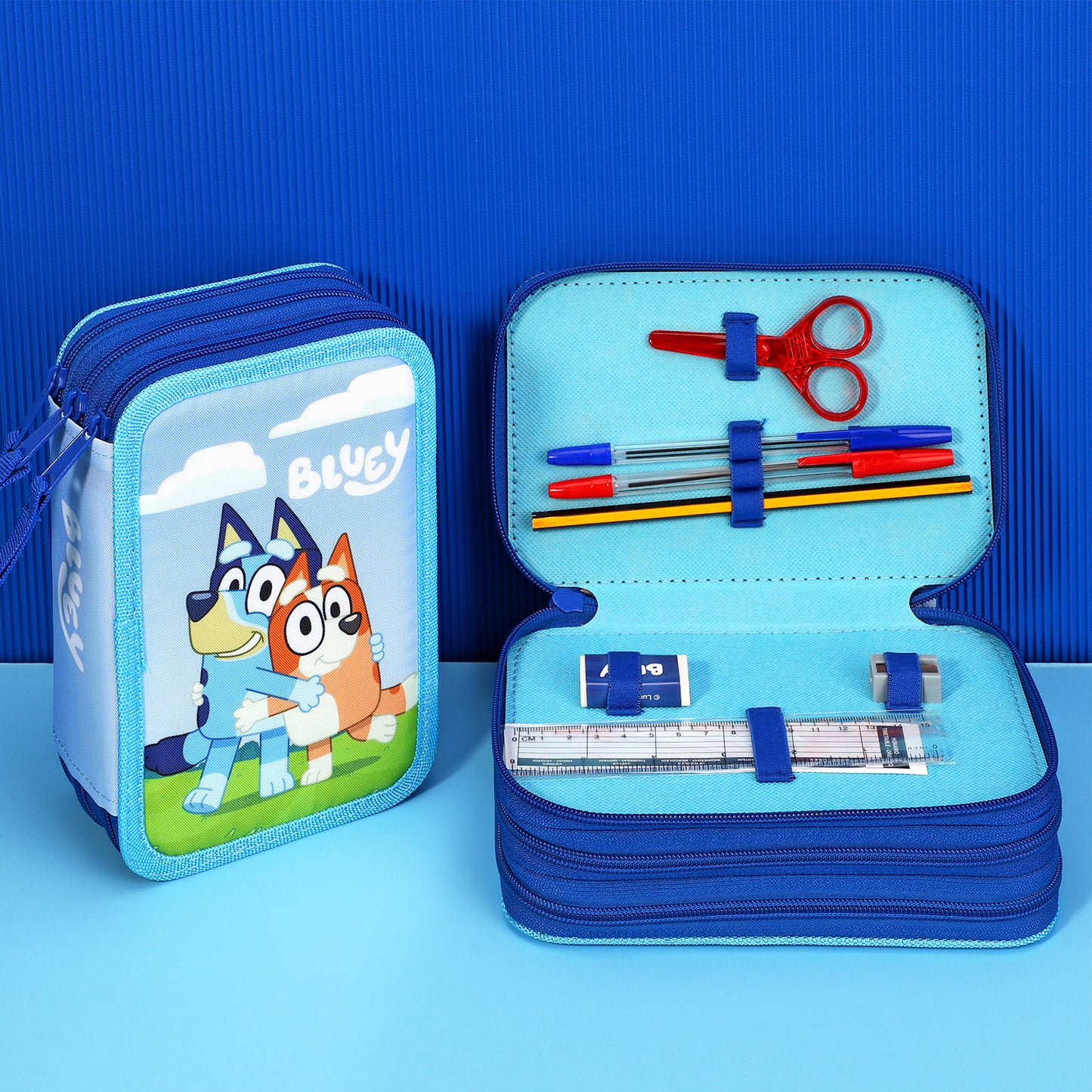 Bluey 3 Tier Large Pencil Case School Supplies Pens Pencils Sets