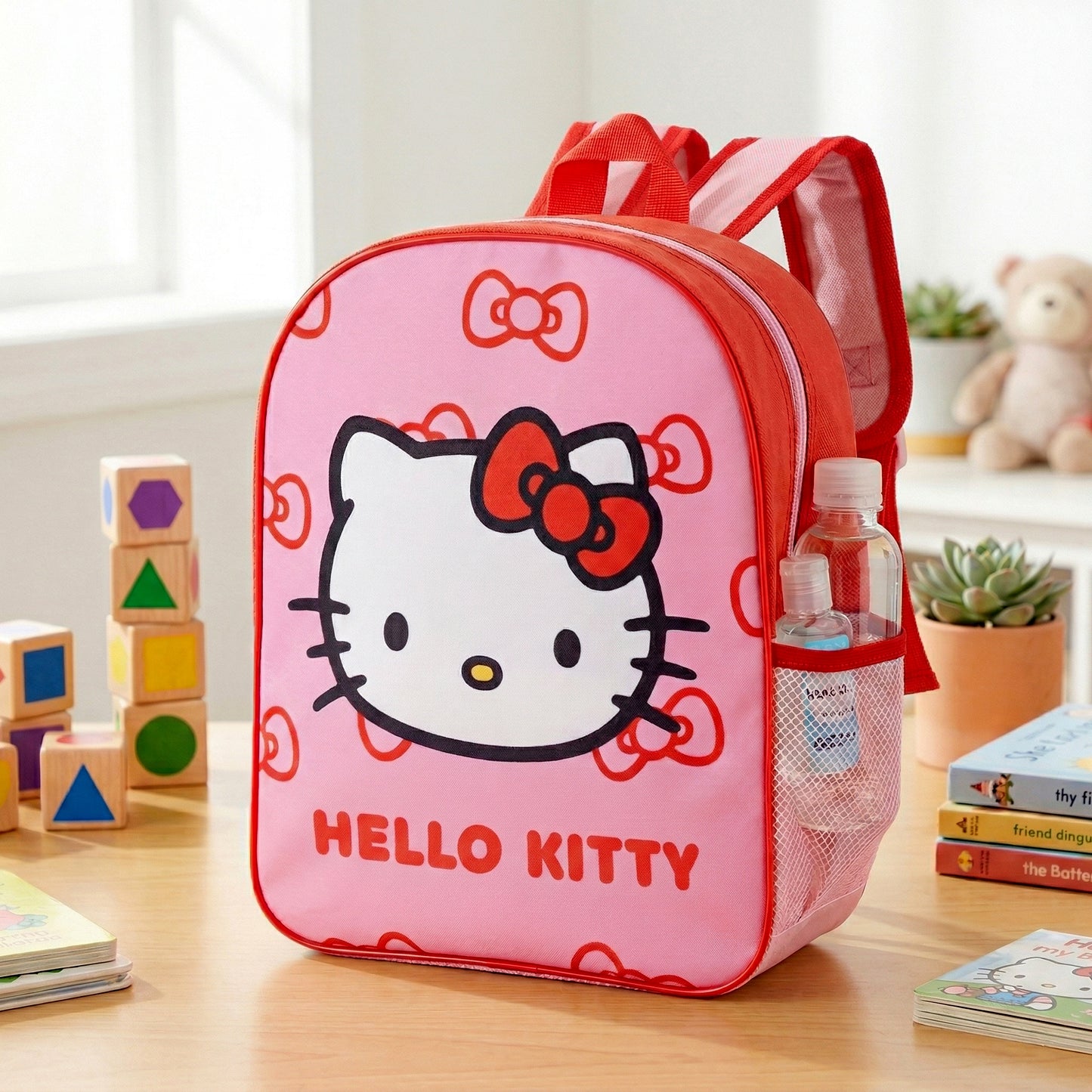 Hello Kitty Kids Childrens Premium Backpack School Rucksack Travel Bag Boys Girls with side mesh pocket