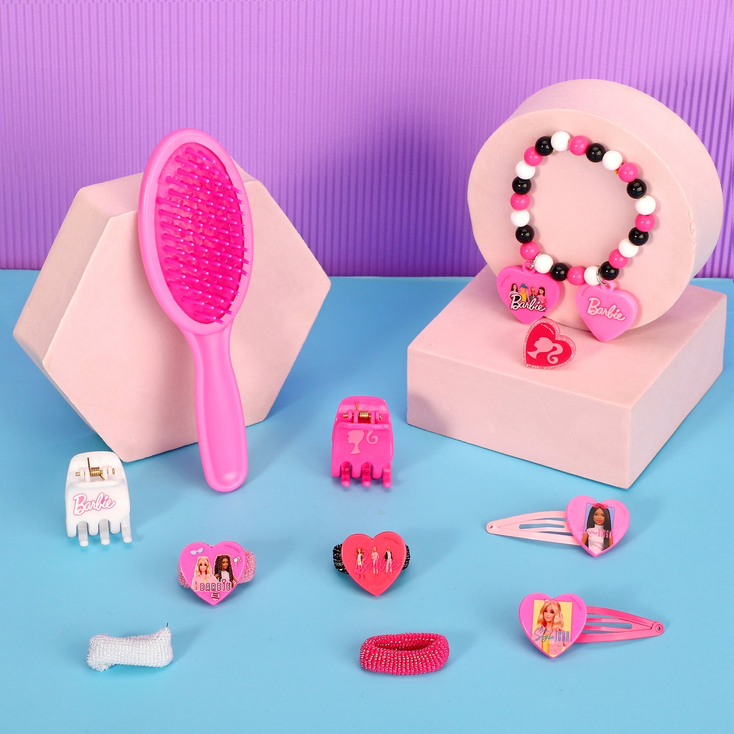 Barbie 11pcs Girls Kids Hair Accessories Beauty Set