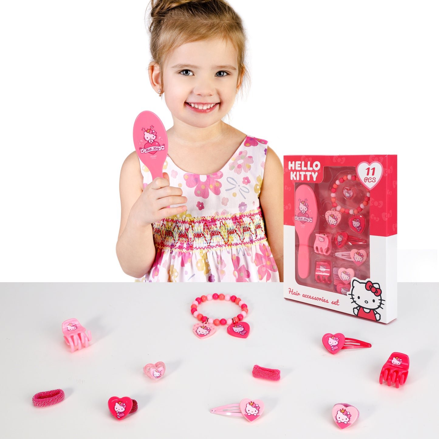 Hello Kitty 11pcs Girls Kids Hair Accessories Beauty Set