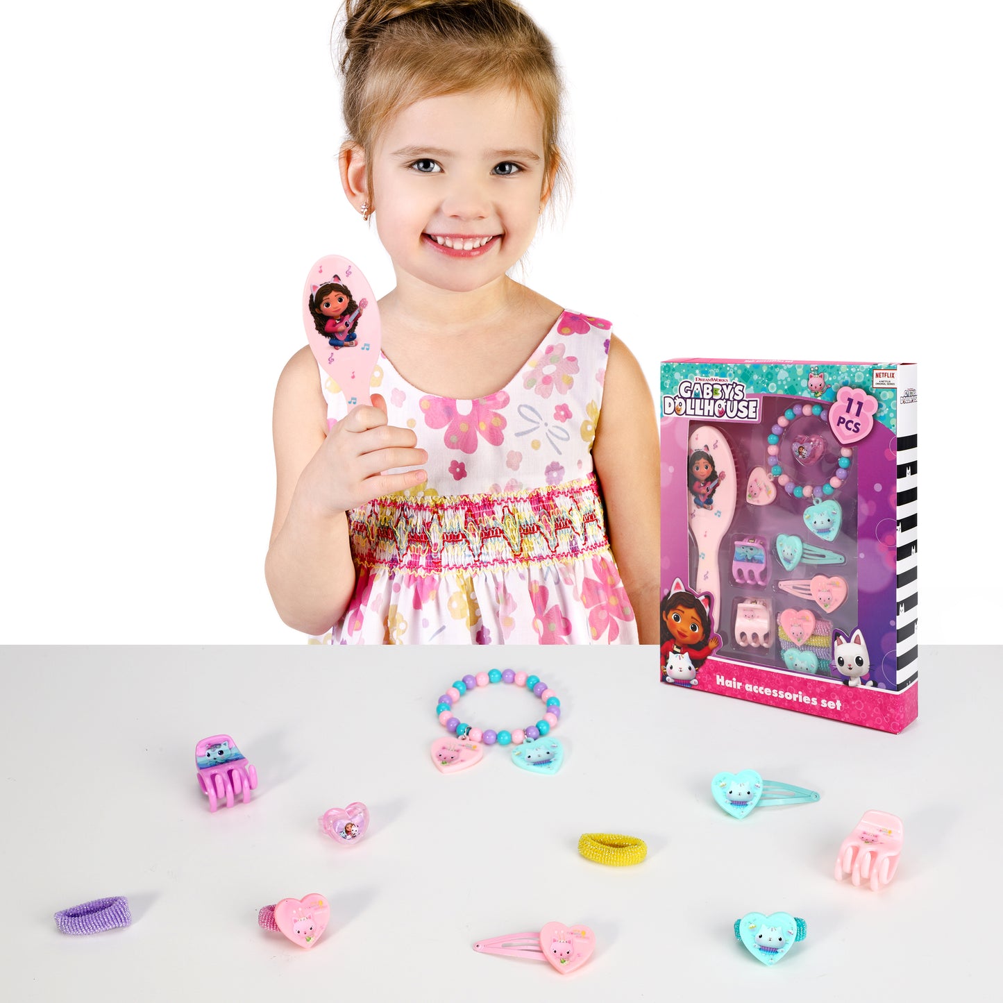 Gabby's Dollhouse 11pcs Girls Kids Hair Accessories Beauty Set