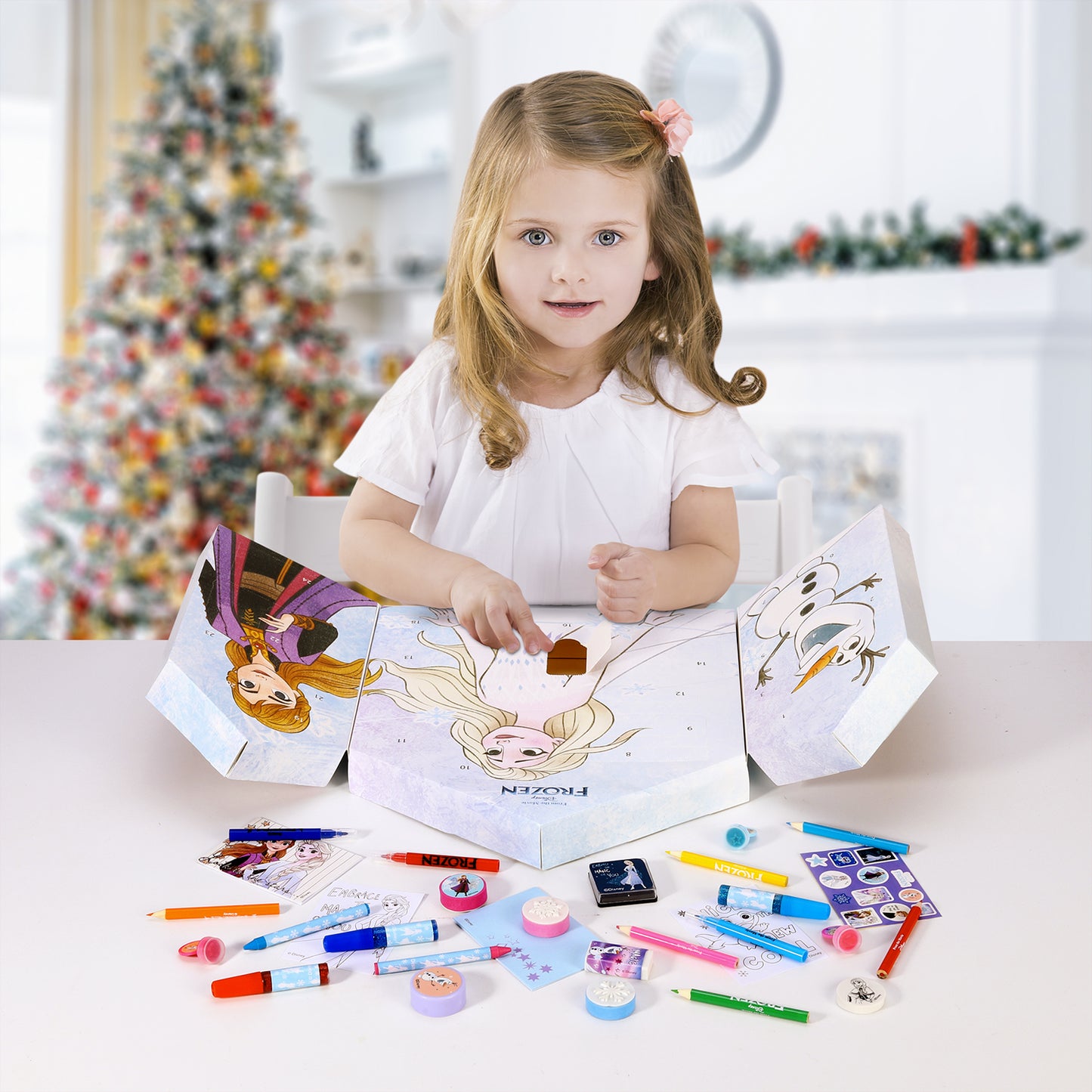 Frozen Xmas Advent Calendar Creative Art & Craft Stationery Set Kids Children Xmas Christmas Countdown Fun