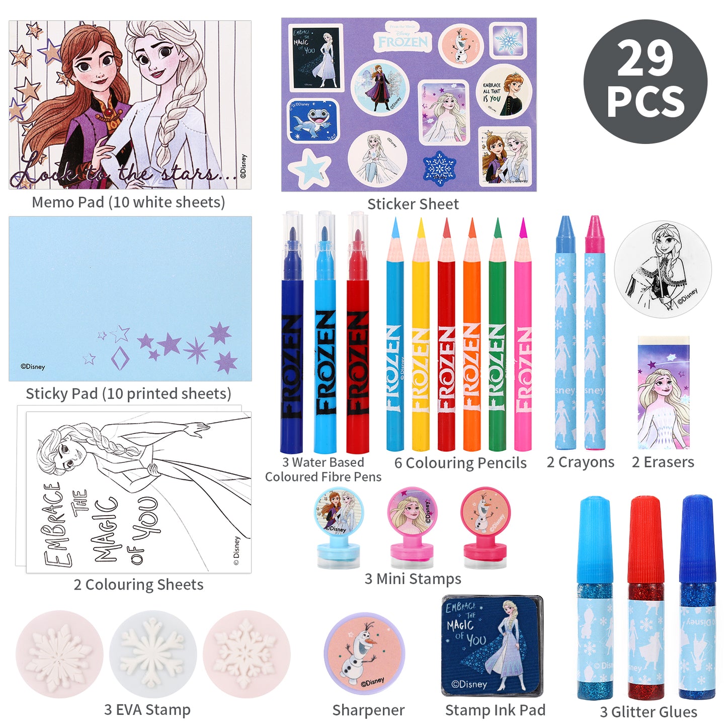 Frozen Xmas Advent Calendar Creative Art & Craft Stationery Set Kids Children Xmas Christmas Countdown Fun