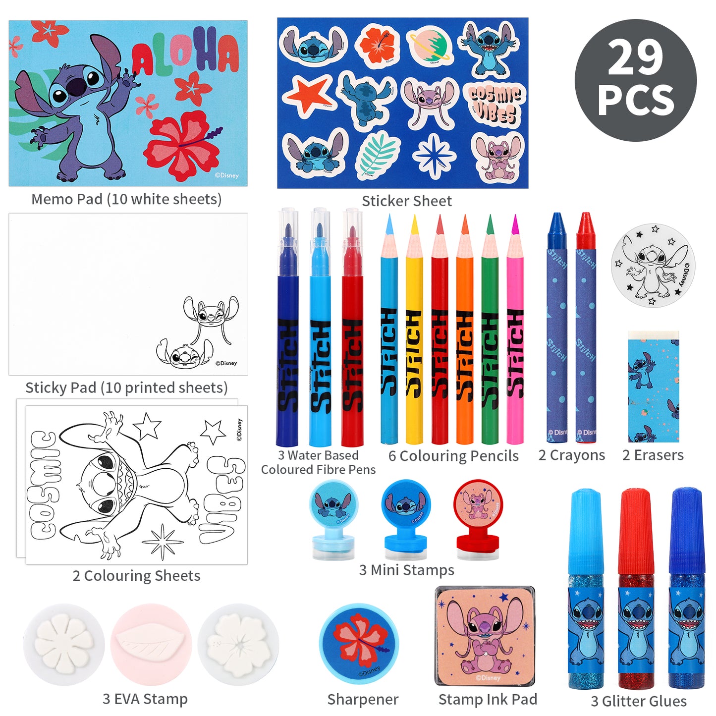 Stitch Xmas Advent Calendar Creative Art & Craft Stationery Set Kids Children Xmas Christmas Countdown Fun