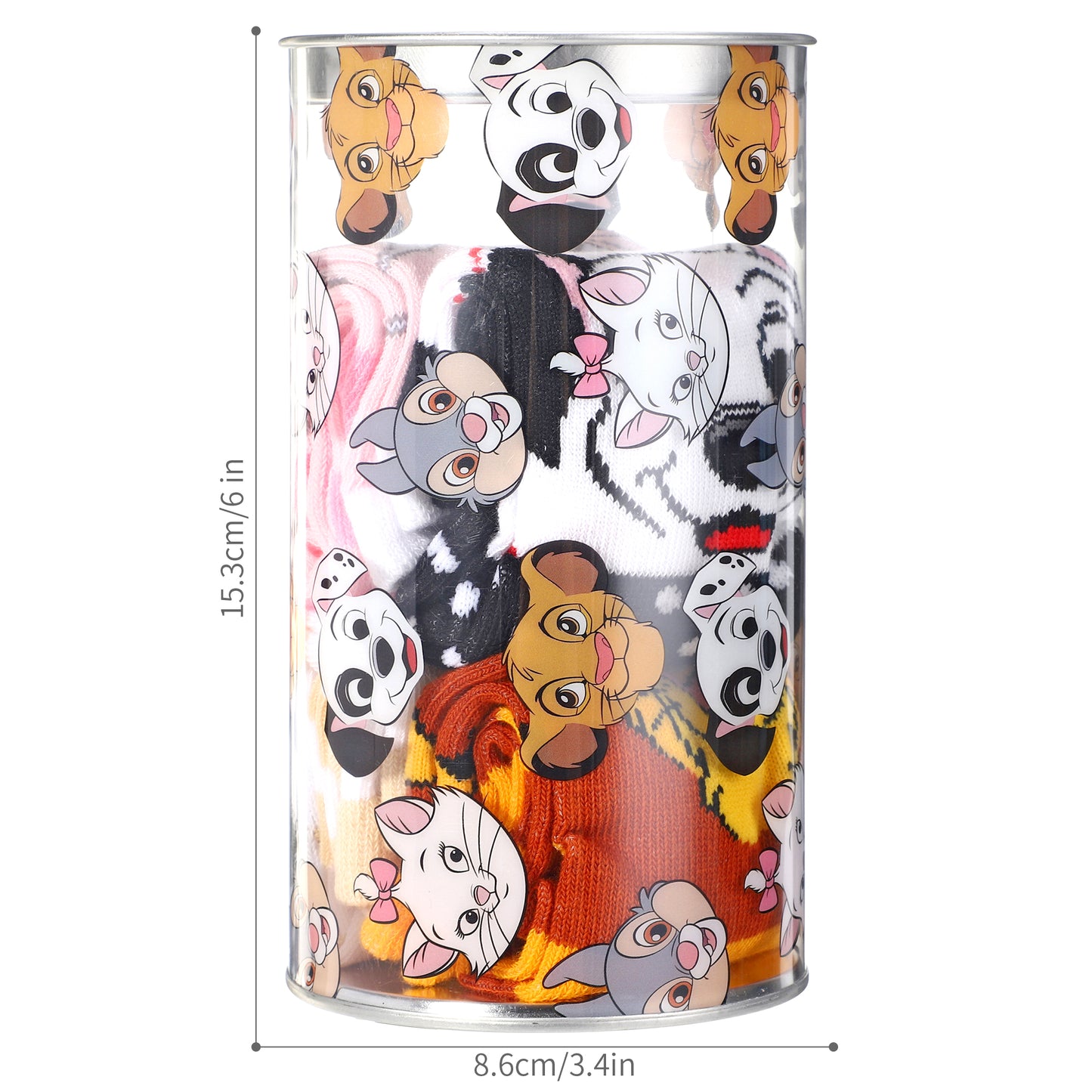 Disney Classics 4 Pair Ankle Cotton Socks for Kids Packed in Round Piggy Bank Plastic Cylinder (UK, Age, 3-6 Years, Regular)