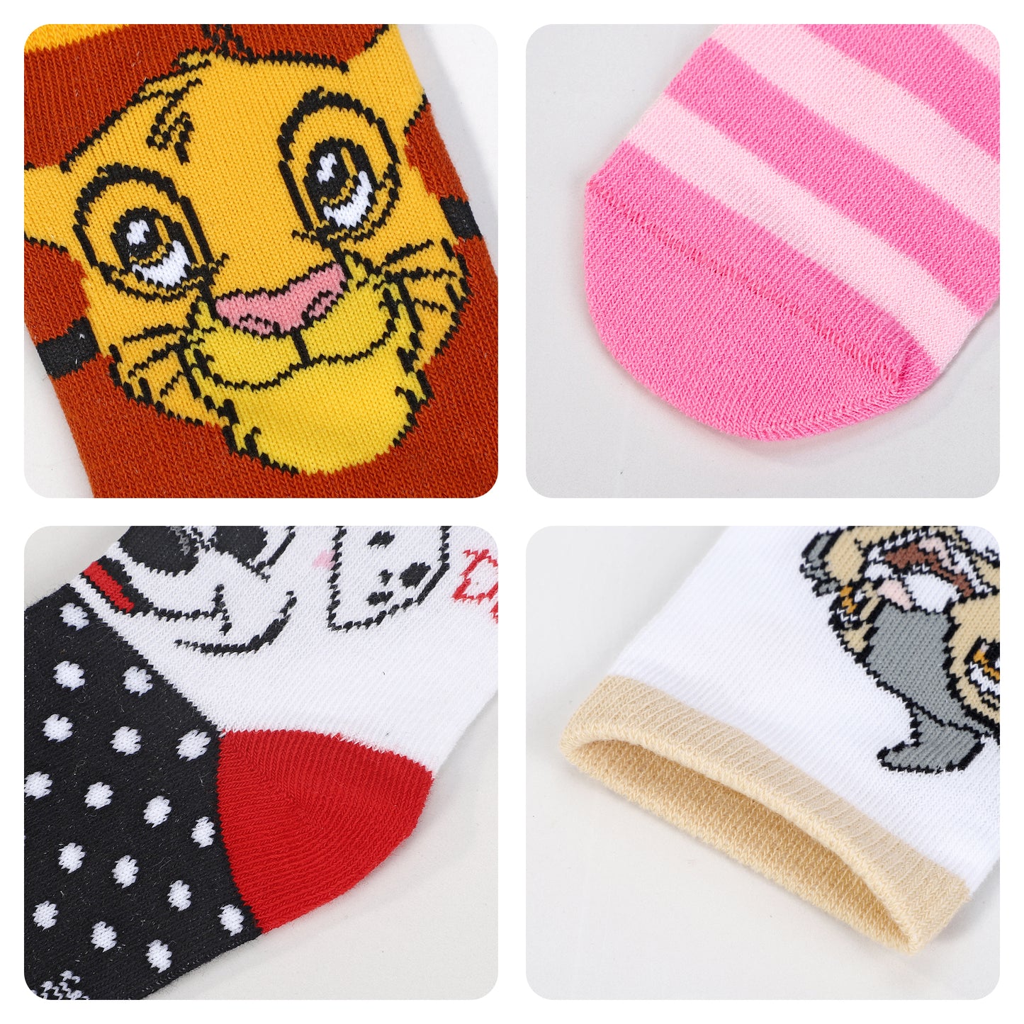 Disney Classics 4 Pair Ankle Cotton Socks for Kids Packed in Round Piggy Bank Plastic Cylinder (UK, Age, 3-6 Years, Regular)