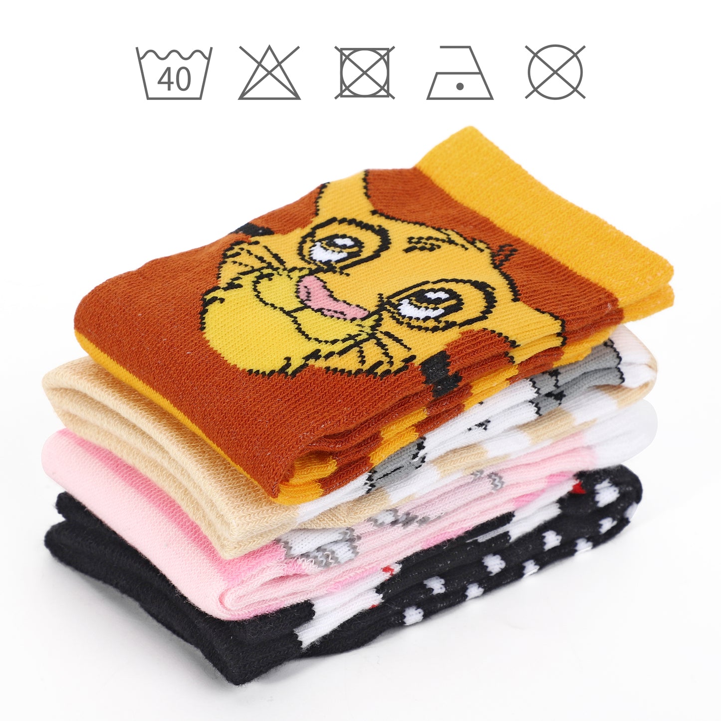 Disney Classics 4 Pair Ankle Cotton Socks for Kids, Packed in Round Money Piggy Bank Plastic Cylinder