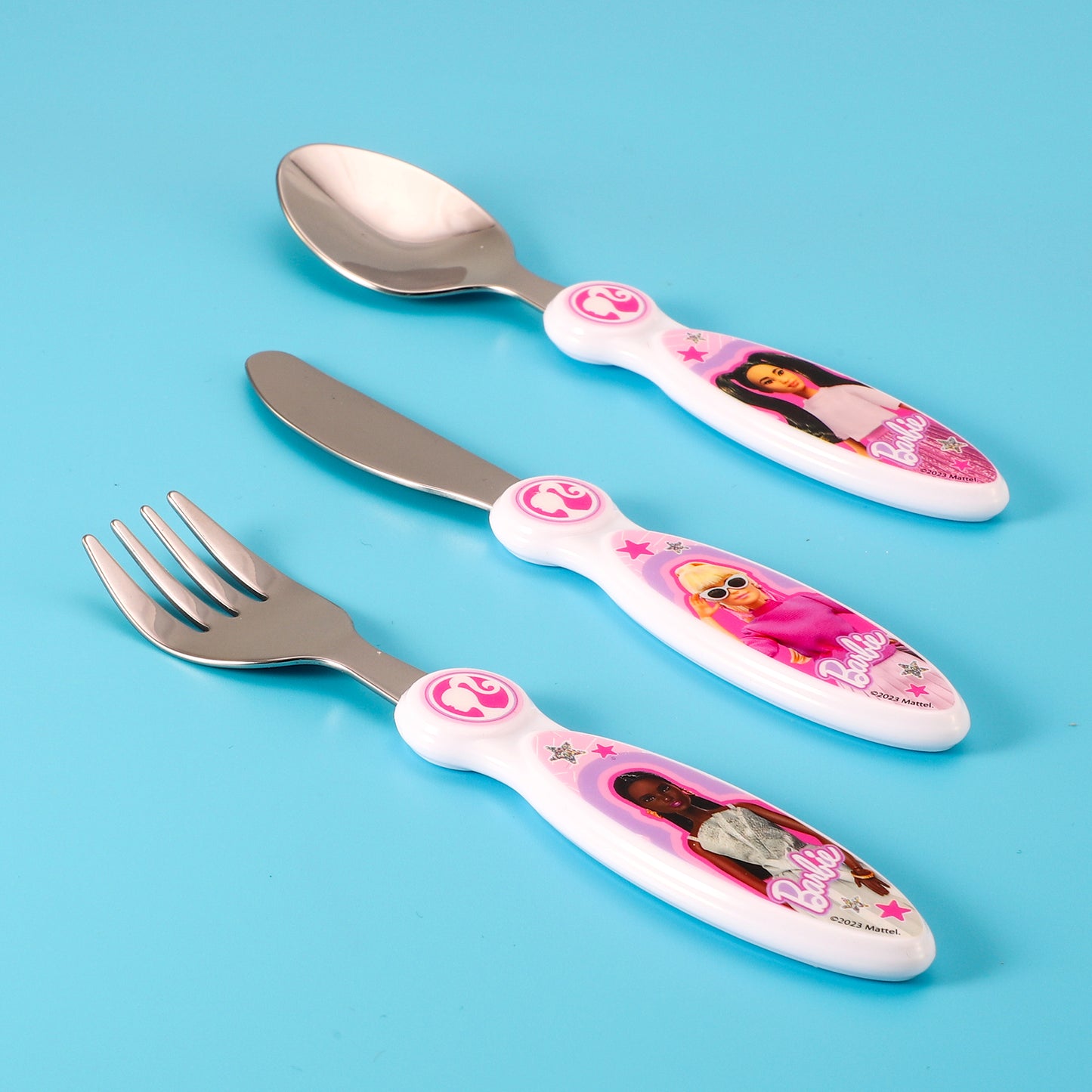 Barbie Children's Kids 3pcs Cutlery Set