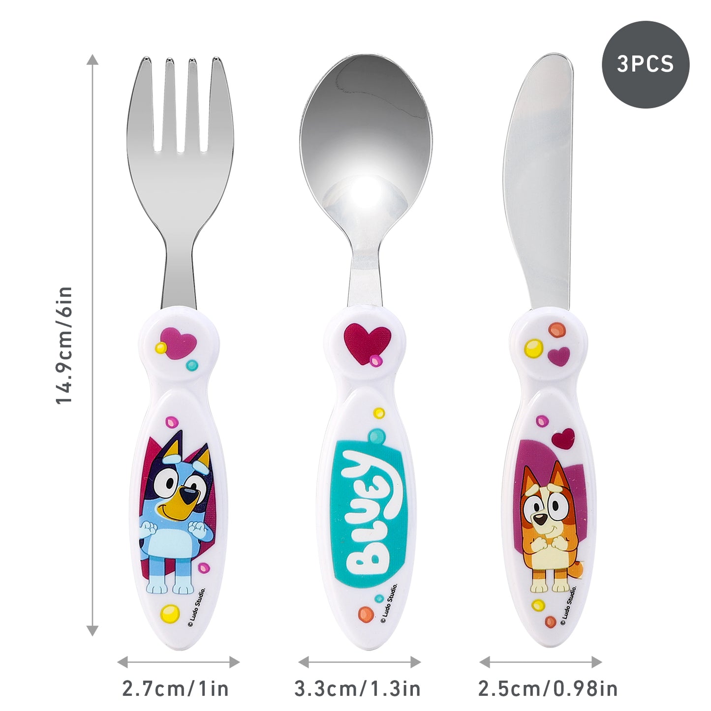 Bluey Children's Kids 3pcs Cutlery Set