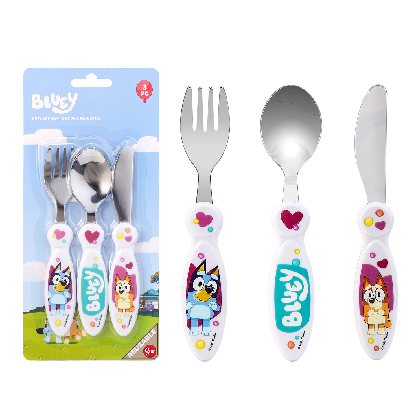 Bluey Children's Kids 3pcs Cutlery Set