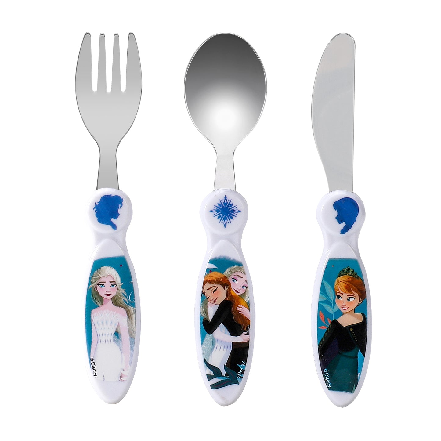 Frozen Kids 6 Piece Reusable Dinner Set - Plate/Bowl/Cup/Knife/Fork/Spoon - Childrens Dinnerware Tableware Cutlery Set