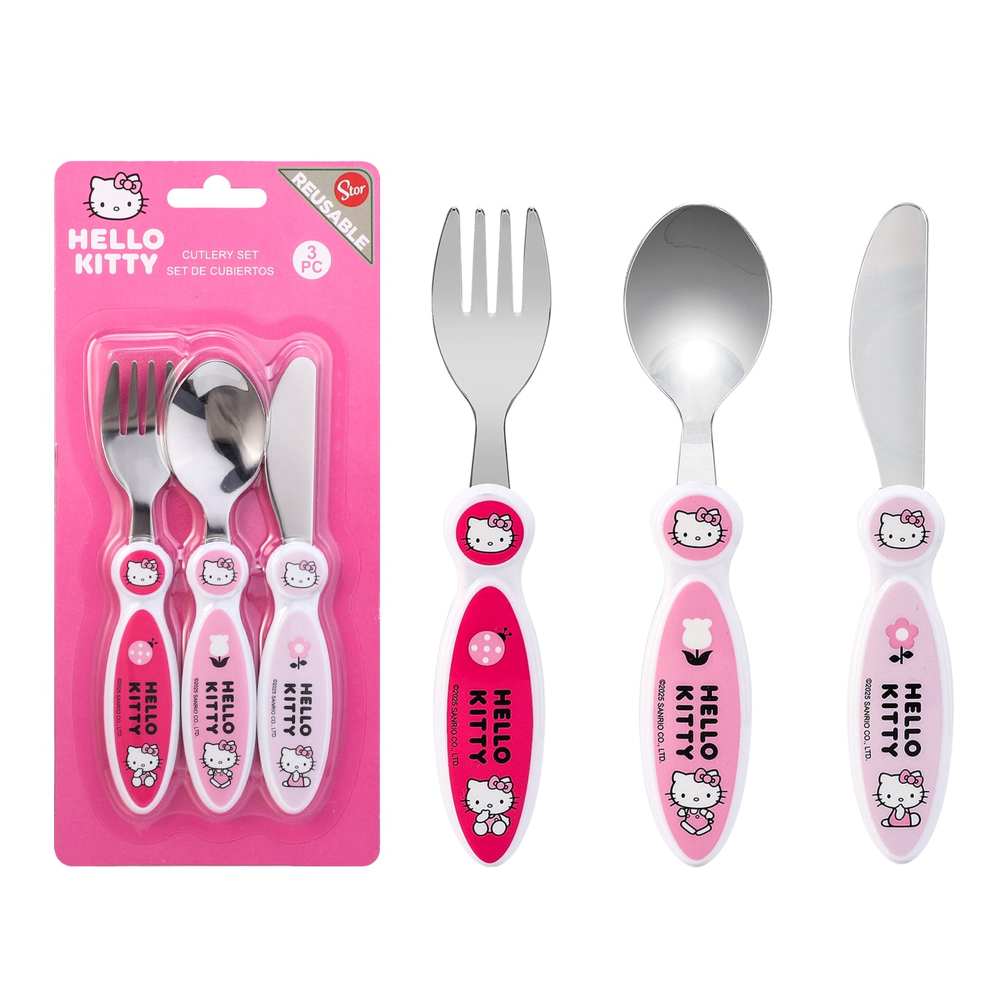Hello Kitty Children's Kids 3pcs Cutlery Set