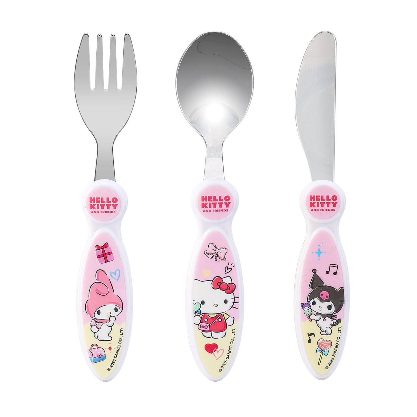 Hello Kitty & Friends Children's Kids 3pcs Cutlery Set