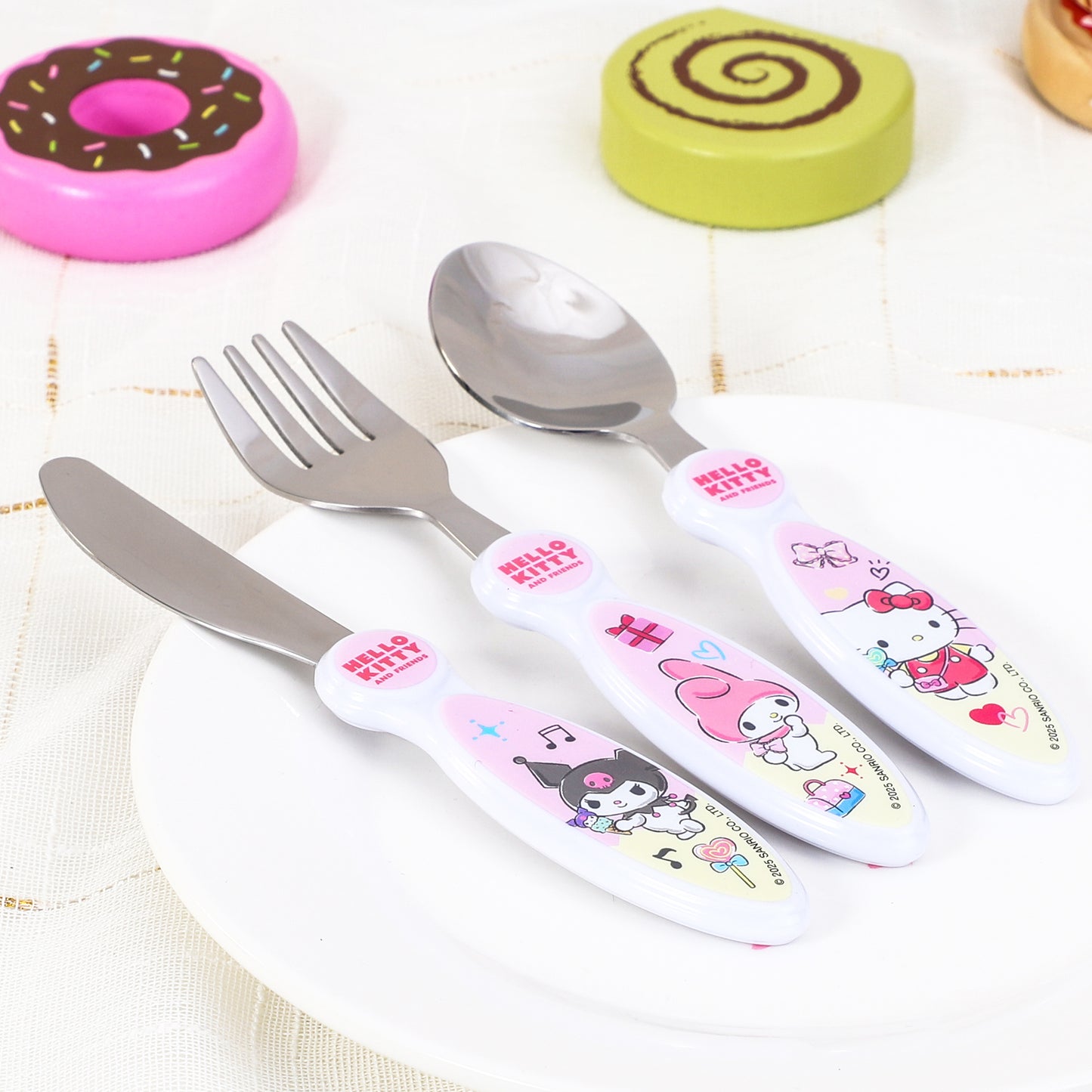 Hello Kitty & Friends Children's Kids 3pcs Cutlery Set