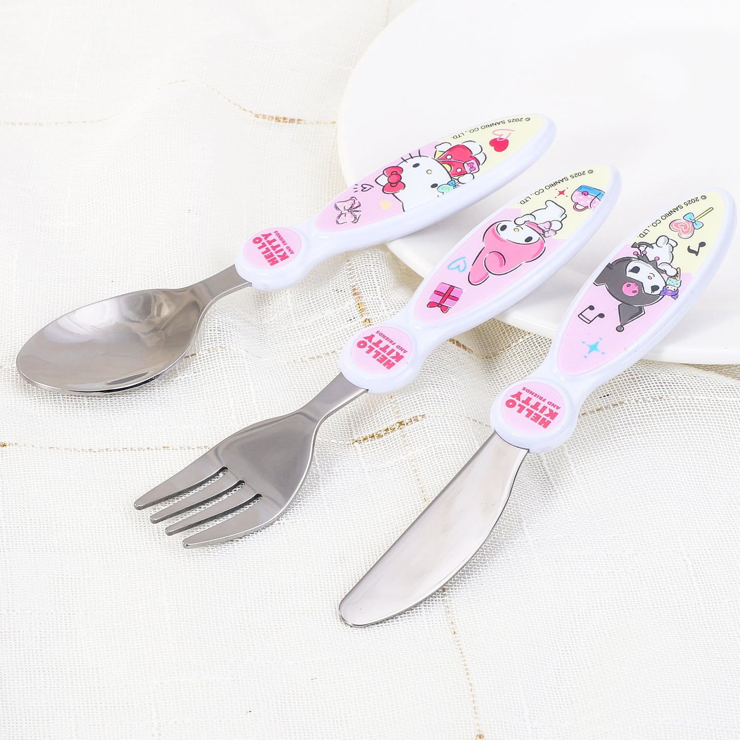 Hello Kitty & Friends Children's Kids 3pcs Cutlery Set
