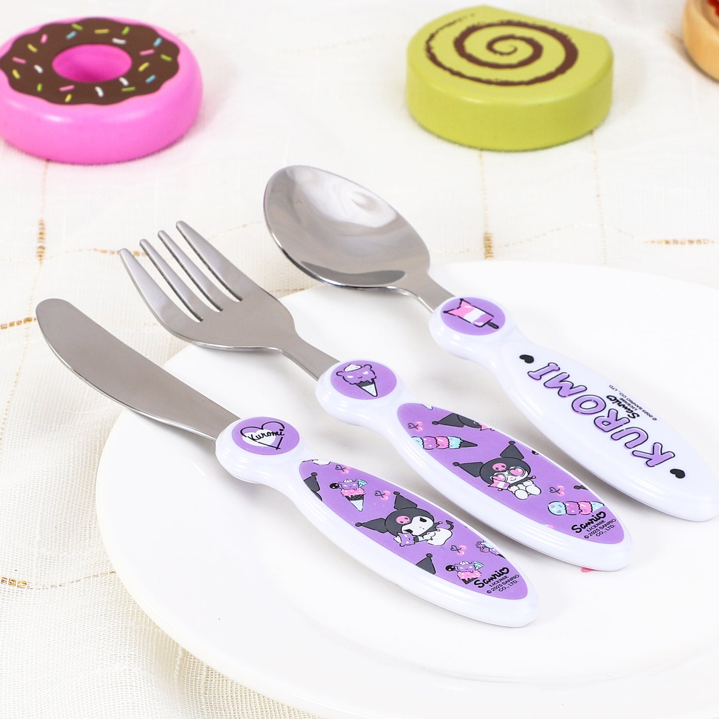 Kuromi Children's Kids 3pcs Cutlery Set