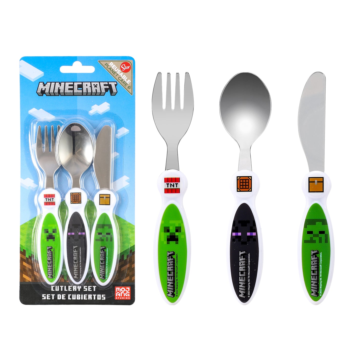 Minecraft Children's Kids 3pcs Cutlery Set