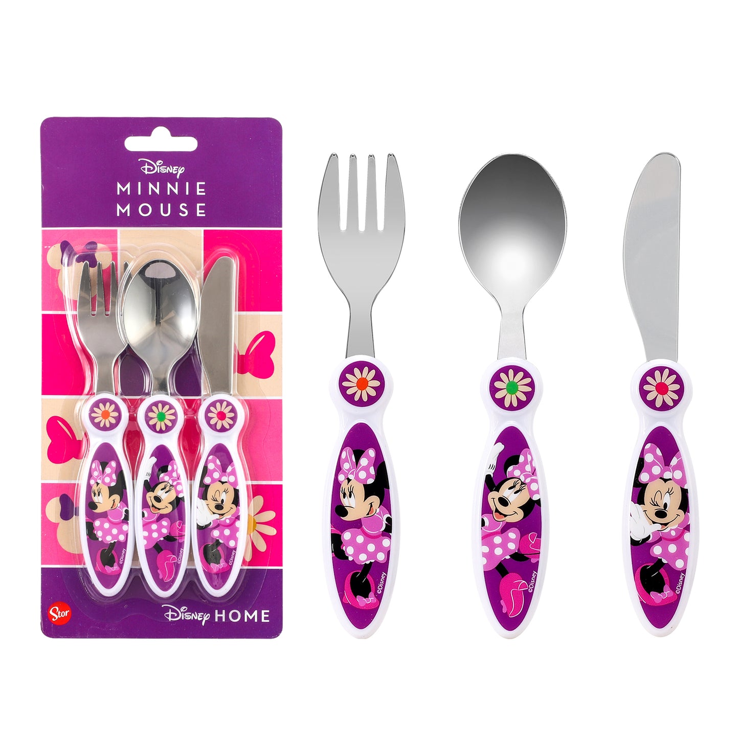 Minnie Mouse Children's Kids 3pcs Cutlery Set