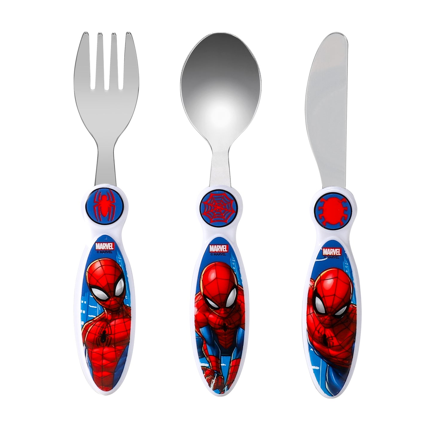 Spiderman Kids 6 Piece Reusable Dinner Set - Plate/Bowl/Cup/Knife/Fork/Spoon - Childrens Dinnerware Tableware Cutlery Set