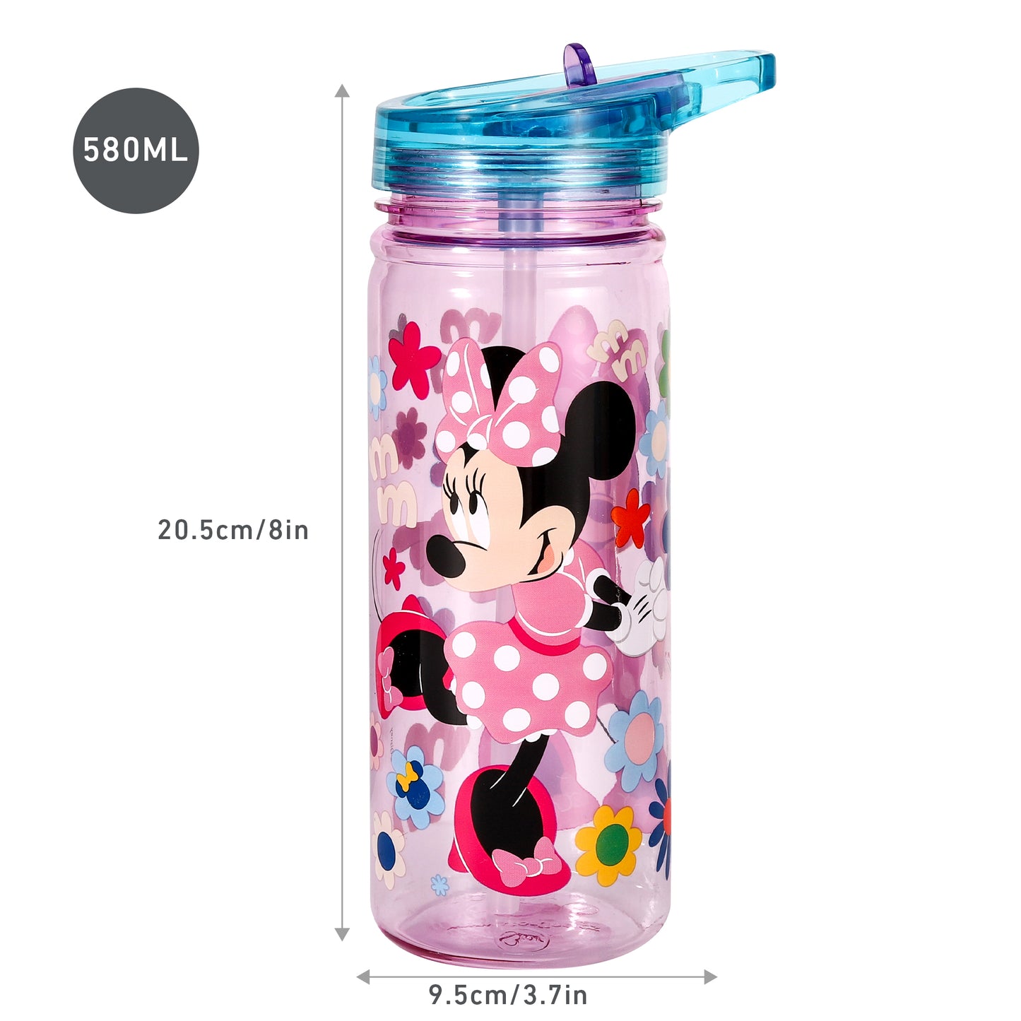 Minnie Mouse 580ml Water Bottle for Kids, School Drinks Bottle Made of Durable Ecozen BPA Free