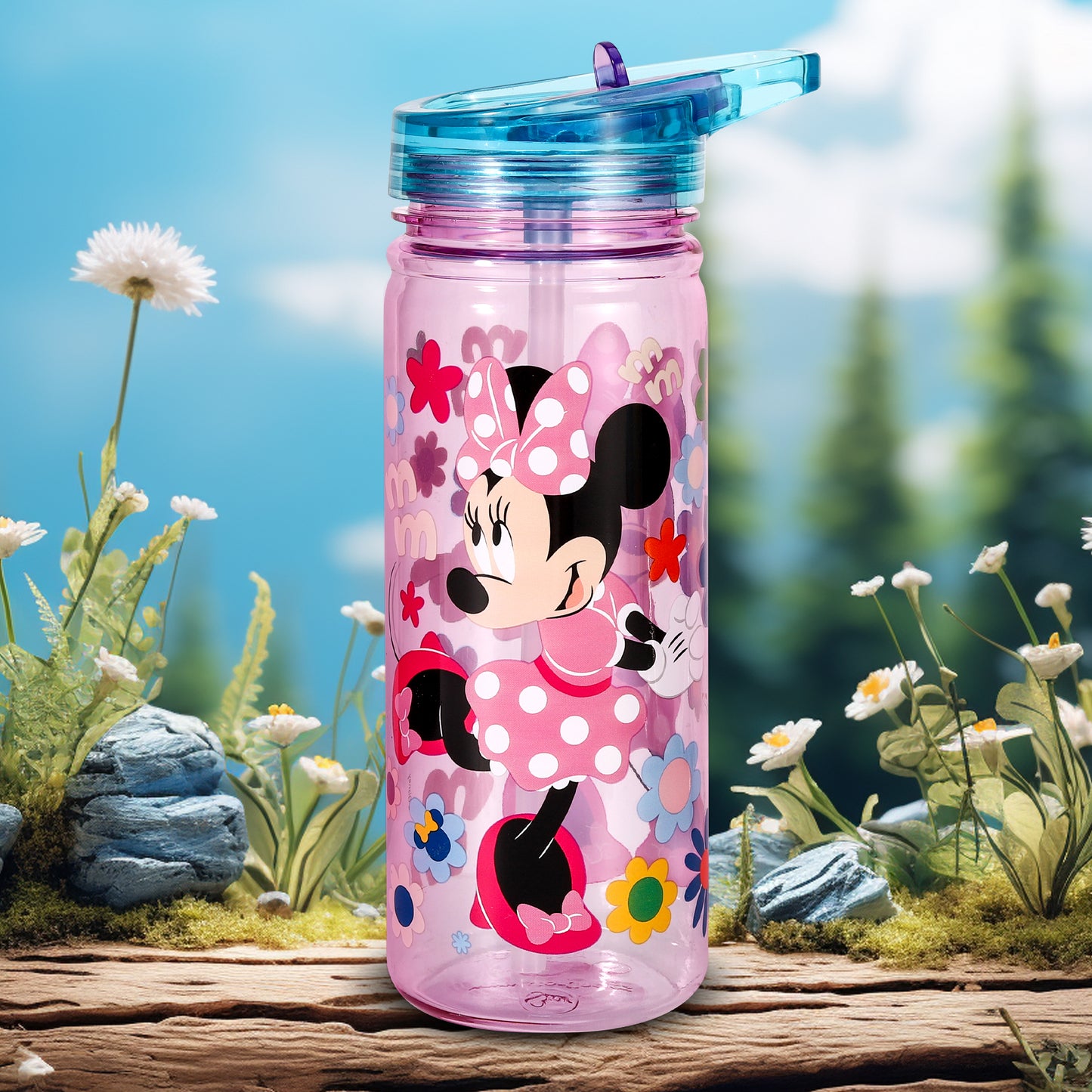 Minnie Mouse 580ml Water Bottle for Kids, School Drinks Bottle Made of Durable Ecozen BPA Free