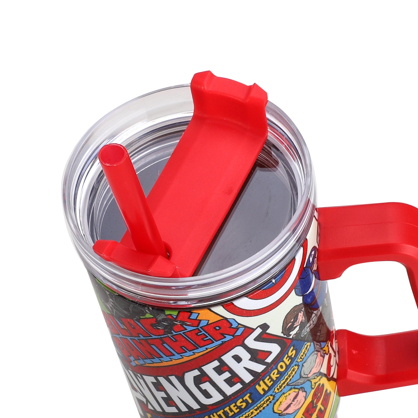 Avengers 940mL/33oz Double Walled Vacuum Insulated Stainless Steel Tumbler Cup with Handle and Straw
