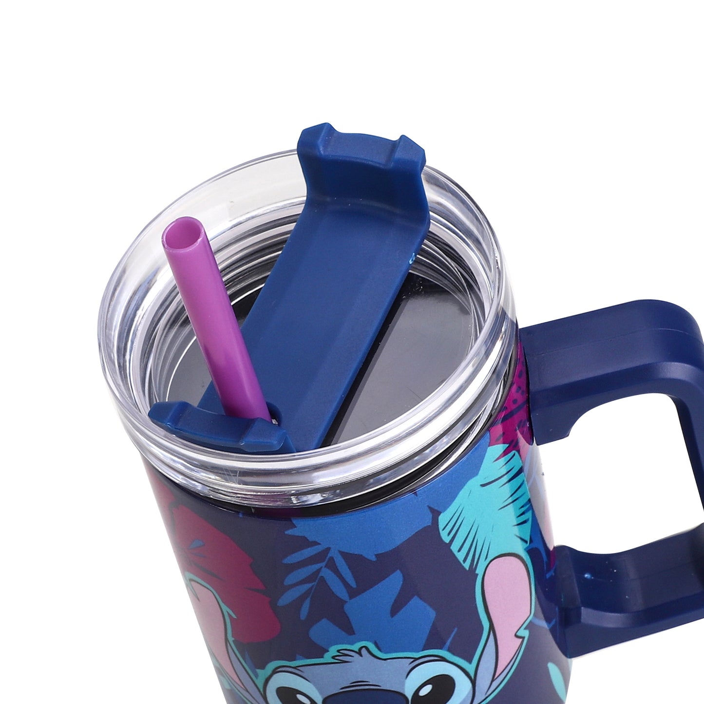 Stitch 940mL/33oz Double Walled Vacuum Insulated Stainless Steel Tumbler Cup with Handle and Straw