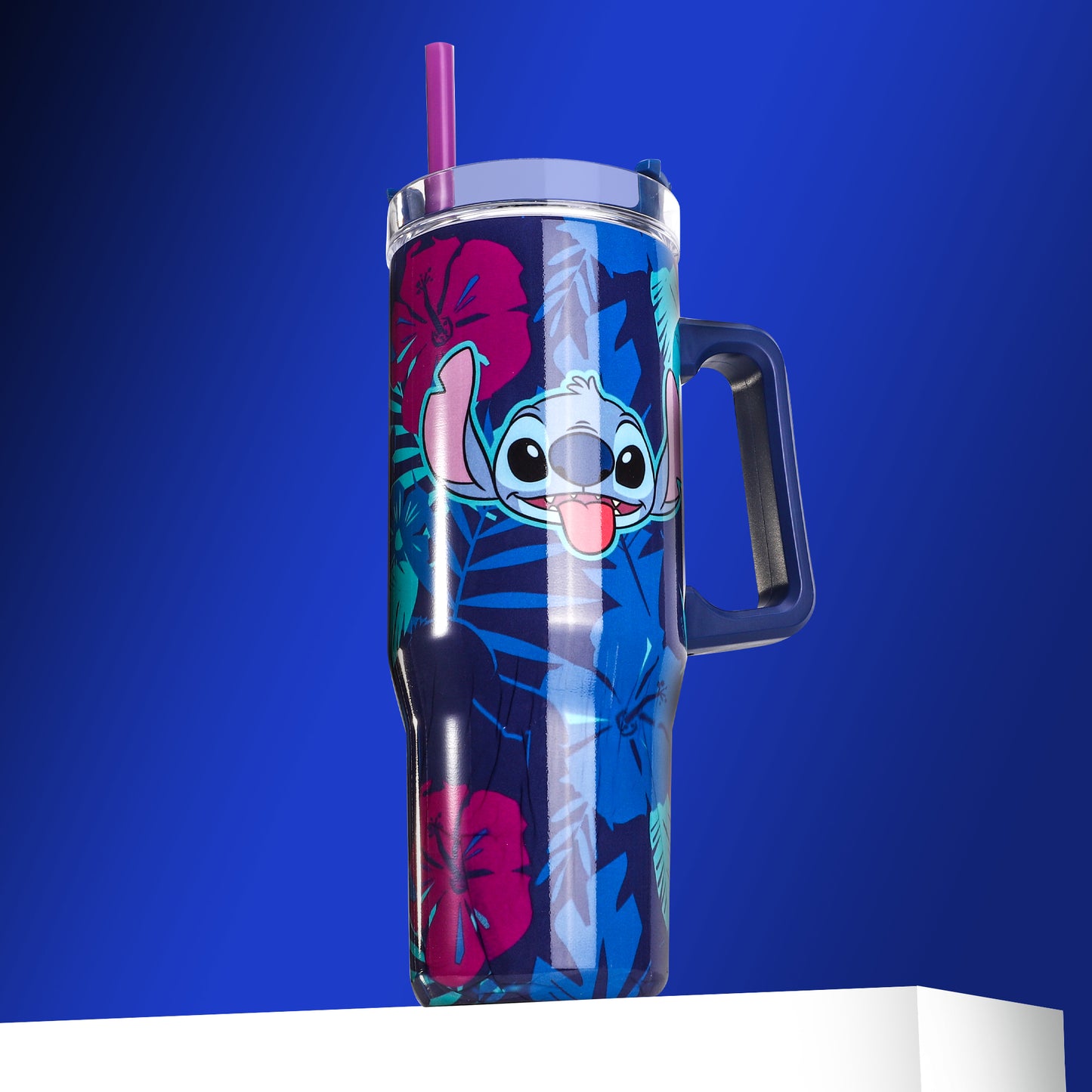 Stitch 940mL/33oz Double Walled Vacuum Insulated Stainless Steel Tumbler Cup with Handle and Straw