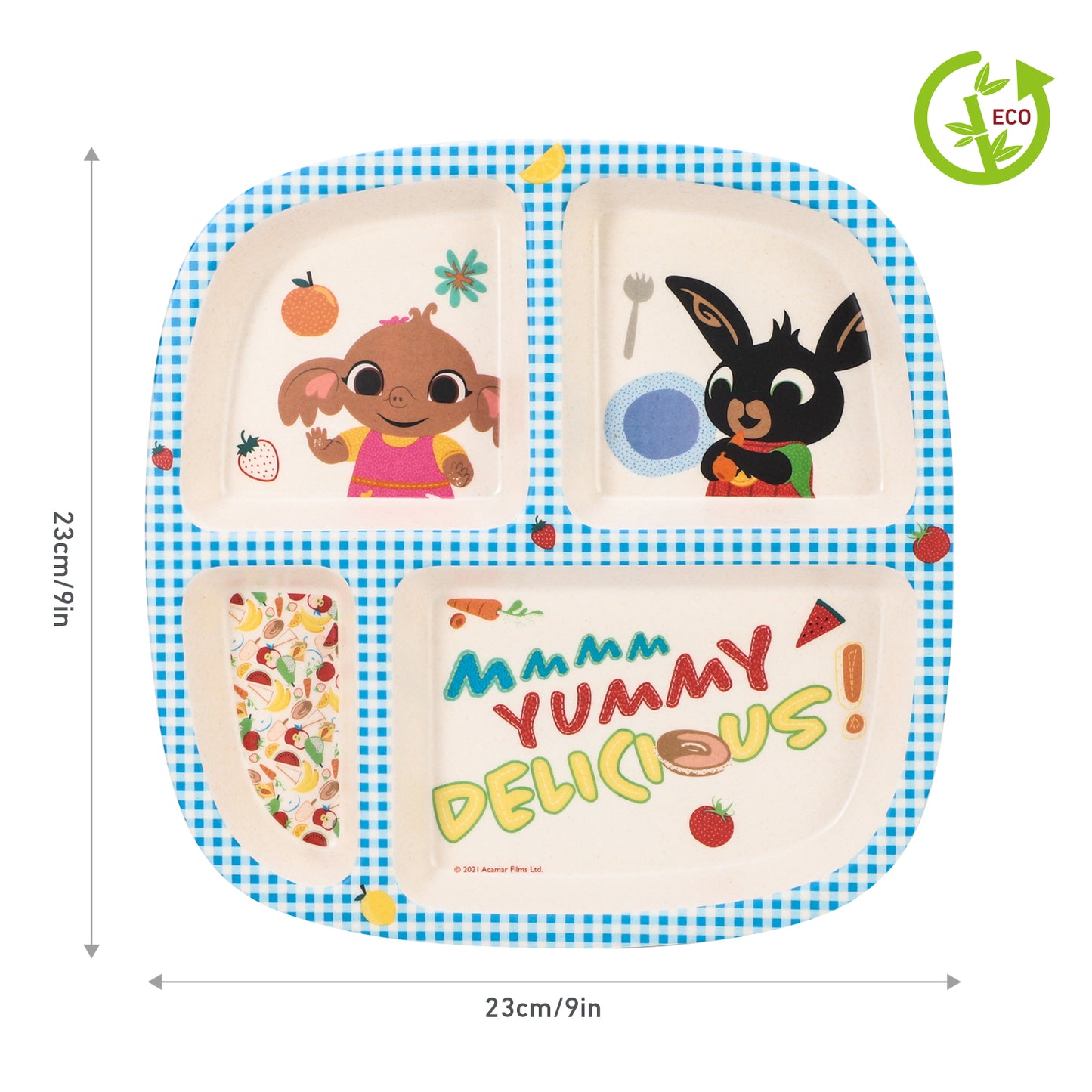 Bing 3 Section Childrens Divided Breakfast Lunch Dinner Plate