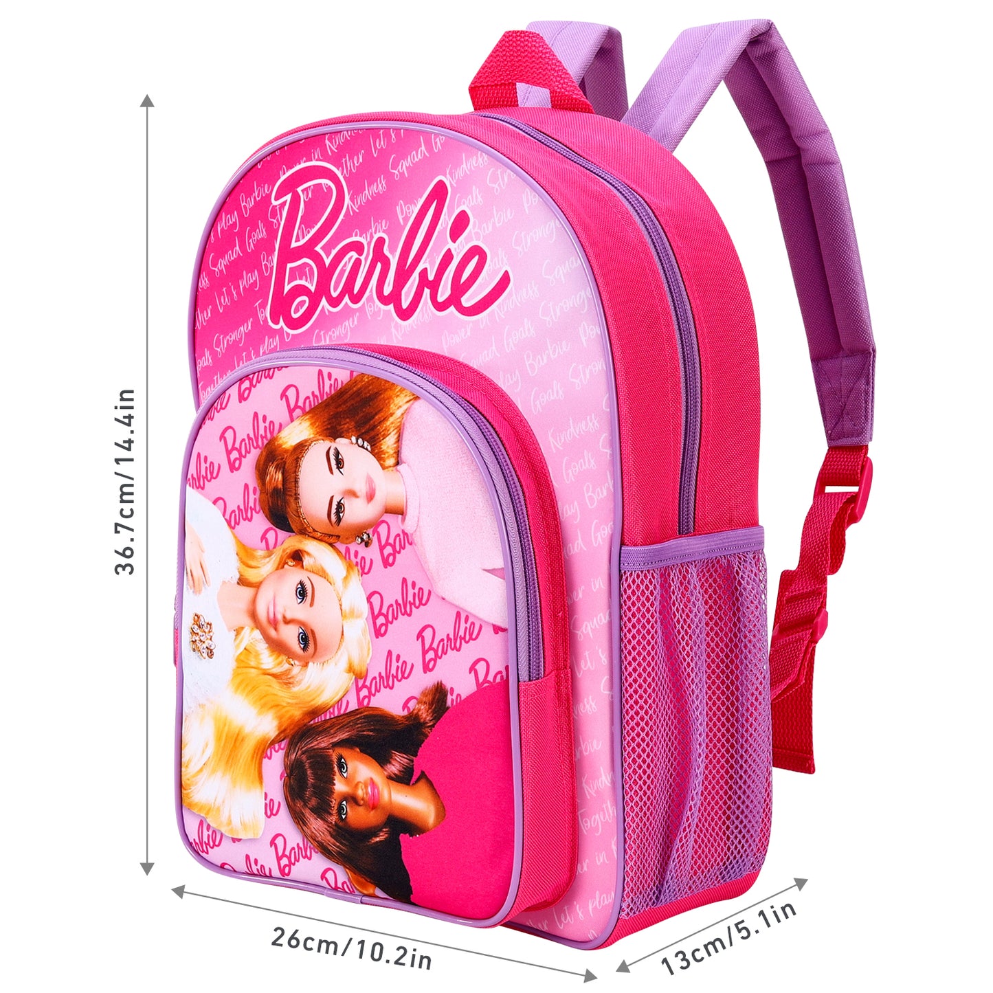 Barbie Kids Childrens Premium Backpack School Rucksack Travel Bag, Multicolour