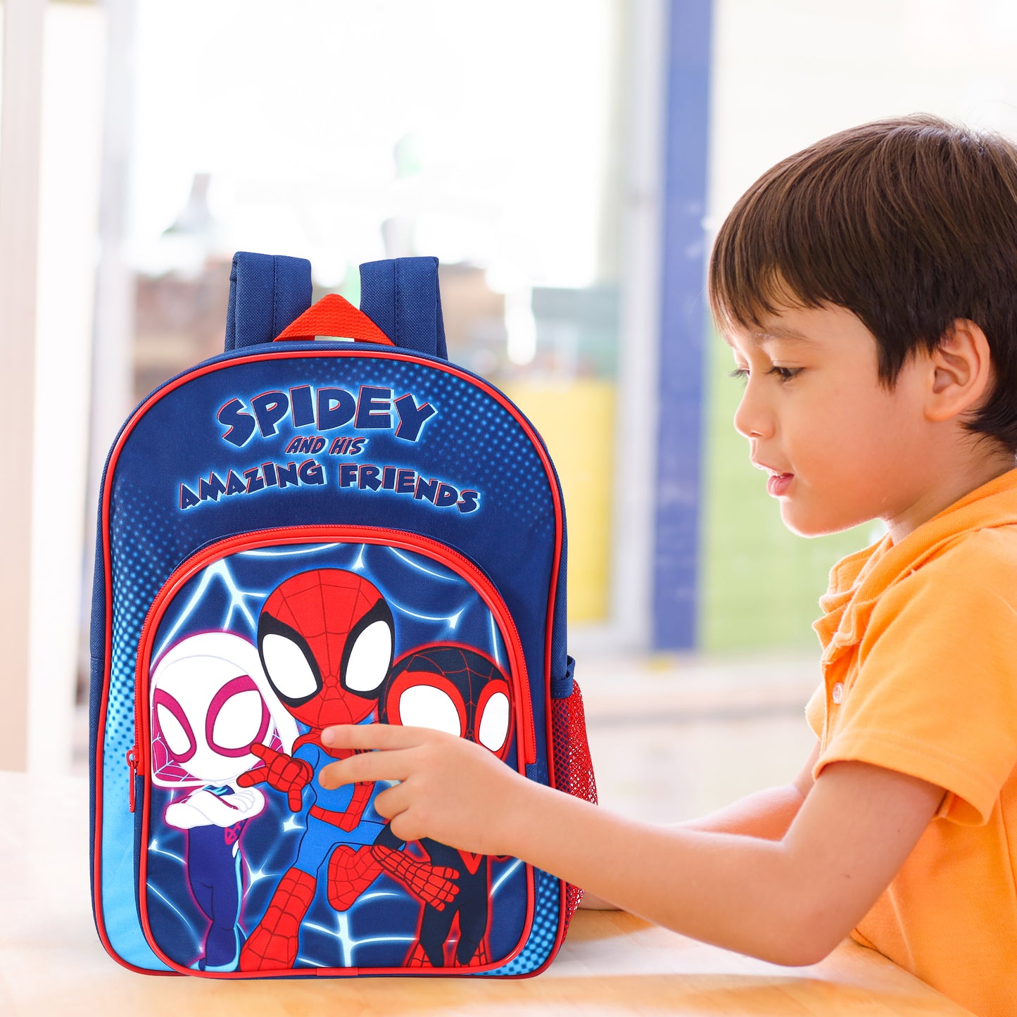 Spidey and His Amazing Friends Kids Childrens Premium Backpack School Rucksack Travel Bag with side mesh pocket and front zipped pocket