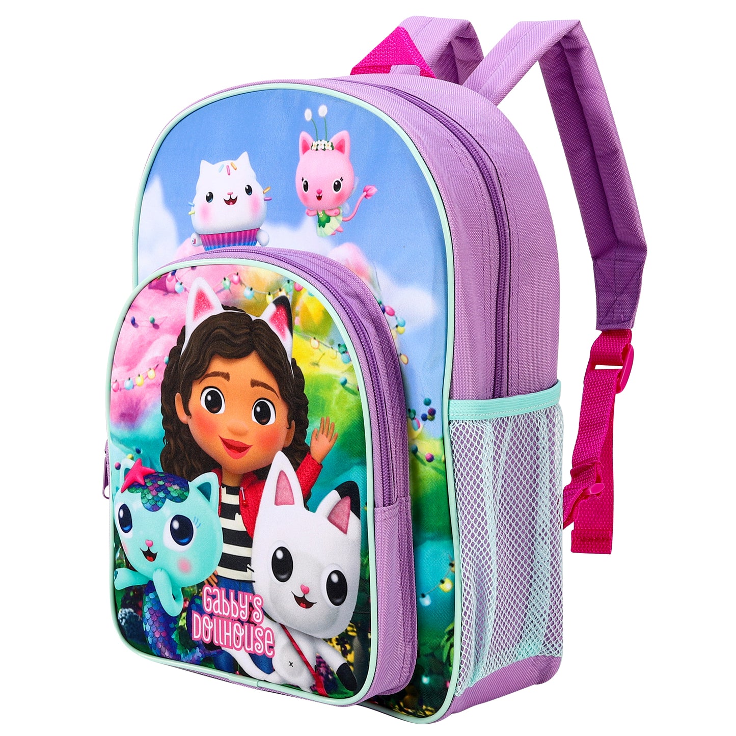 Gabby's Dollhouse Childrens Backpack Bag Boys Girls with side mesh pocket
