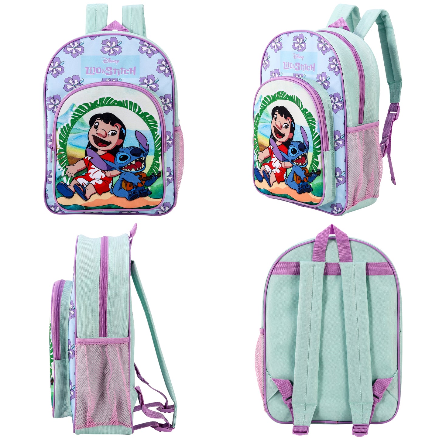 Lilo & Stitch Childrens Backpack Bag Boys Girls with side mesh pocket