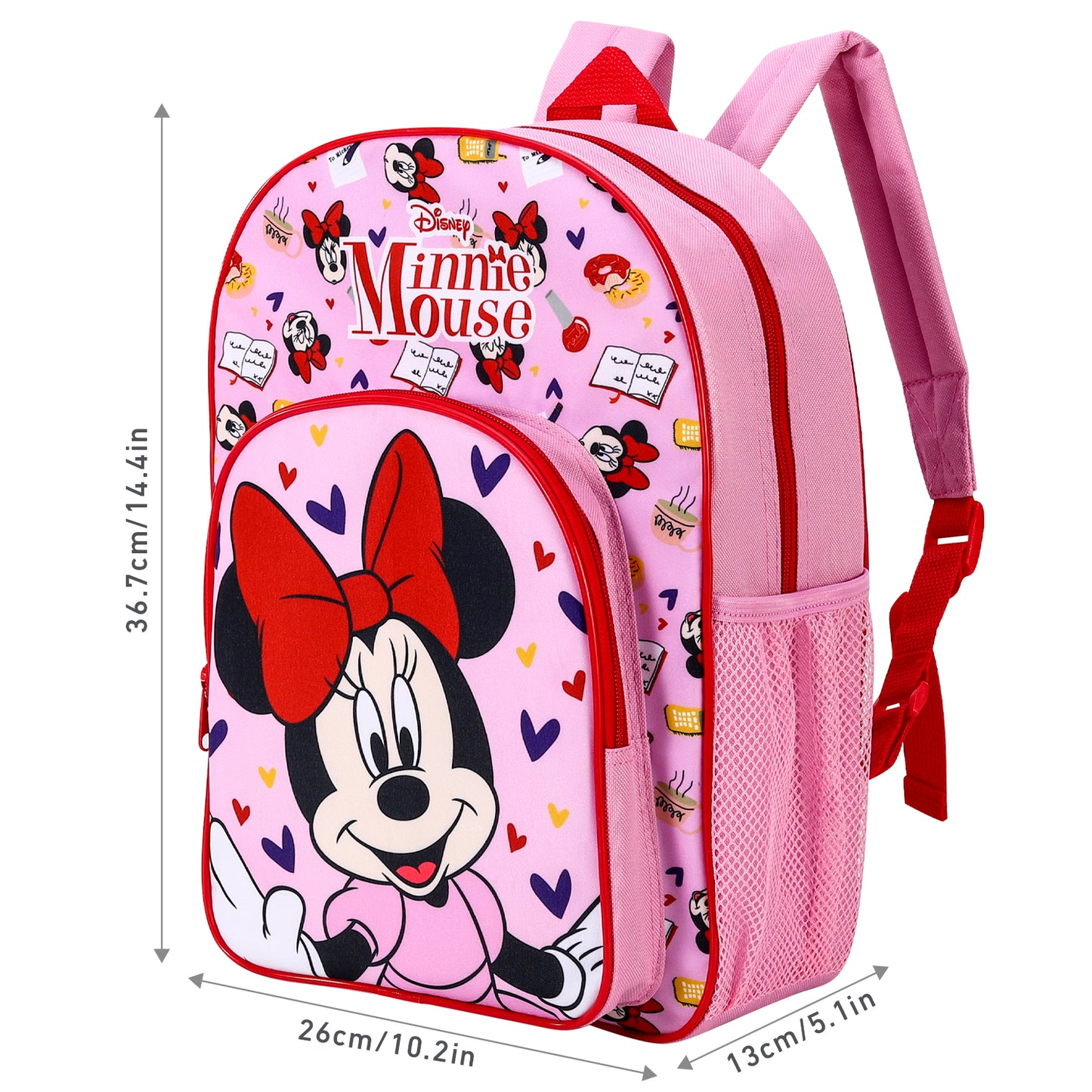 Minnie Mouse Childrens Backpack Bag Boys Girls with side mesh pocket