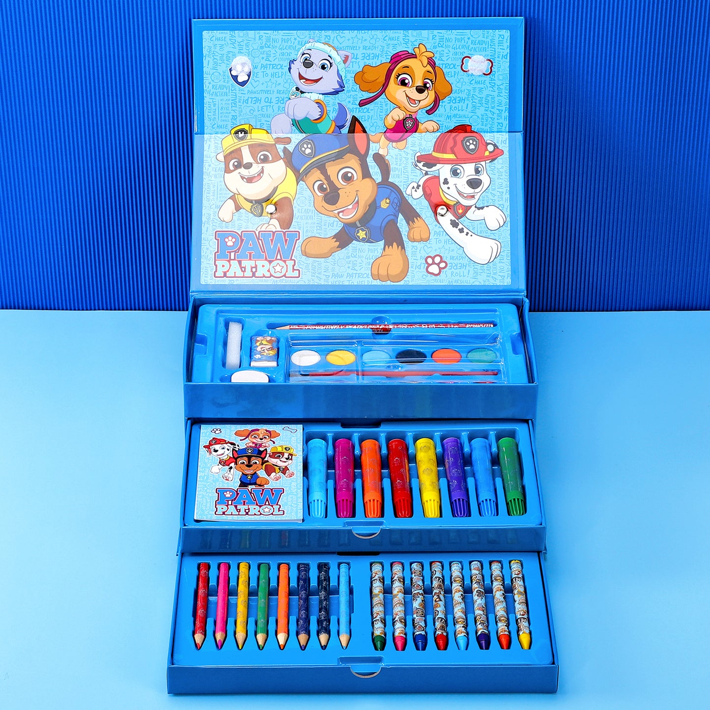 Paw Patrol Boy 52pc Kids Colouring Sets with Watercolour Felt Tip Pens Crayons and Pencils Travel Set for Children
