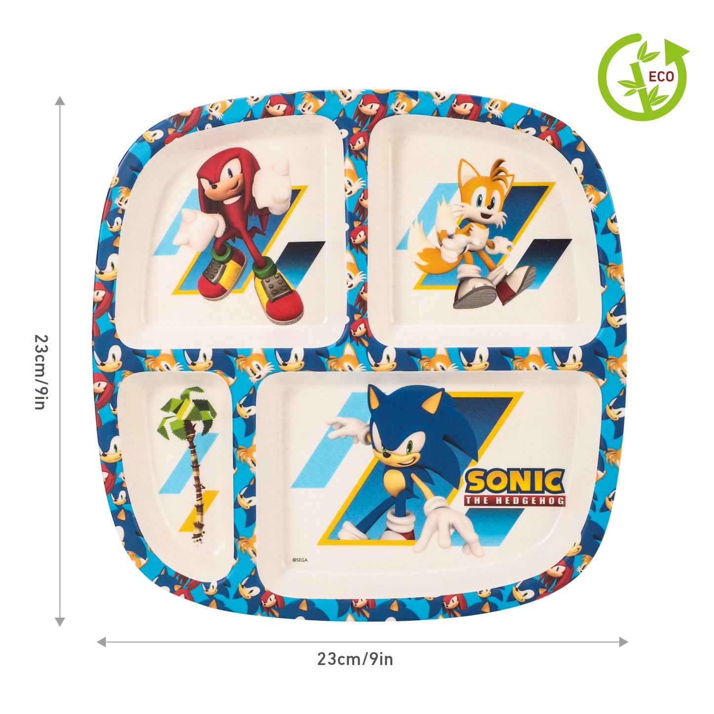 Sonic the Hedgehog 4 Section Childrens Divided Breakfast Lunch Dinner Plate