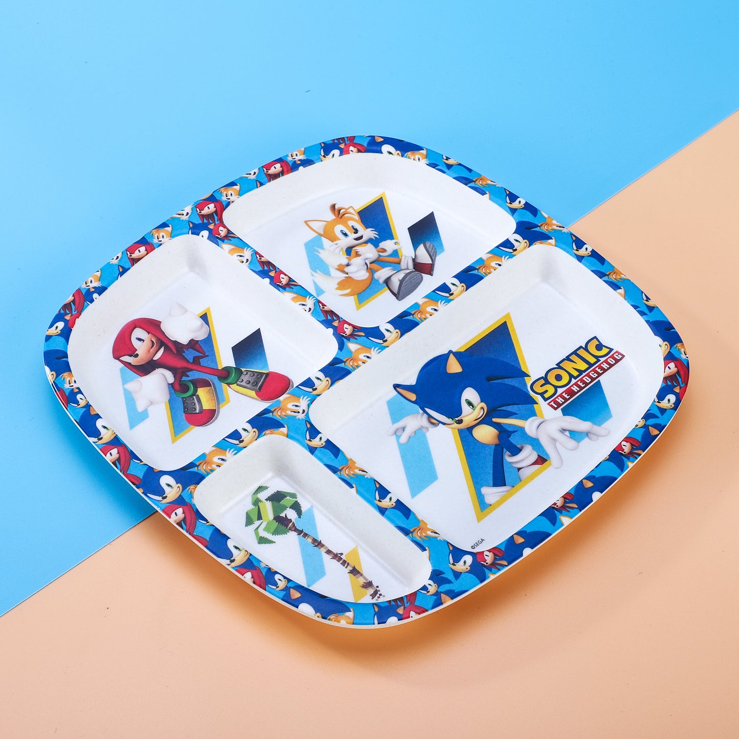 Sonic the Hedgehog 4 Section Childrens Divided Breakfast Lunch Dinner Plate