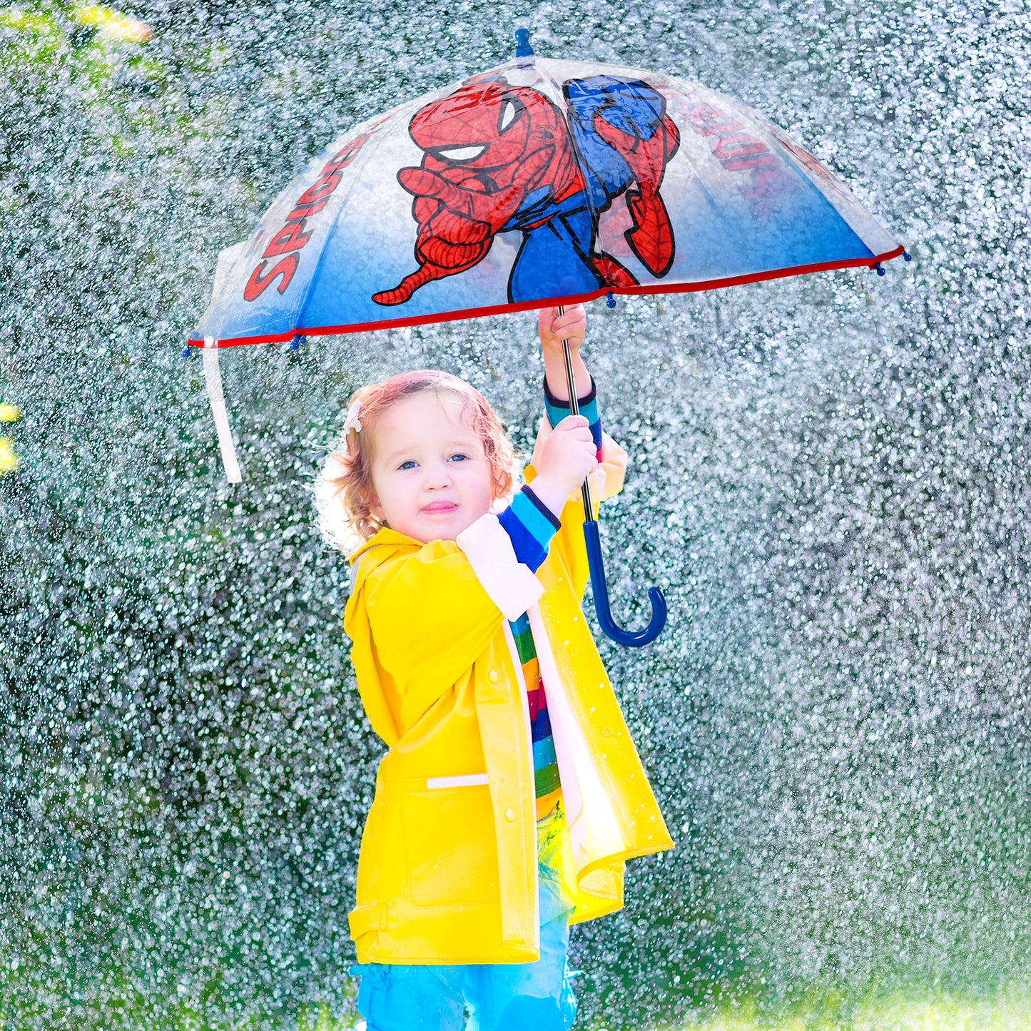 Spiderman Dome Umbrella for Kids Childrens Boys Girls Brolly with Safety Opening