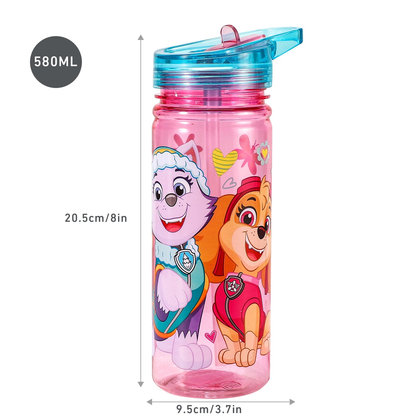 Paw Patrol Girl 580ml Water Bottle for Kids School Drinks Bottle Made of Durable Tritan Reusable BPA Free