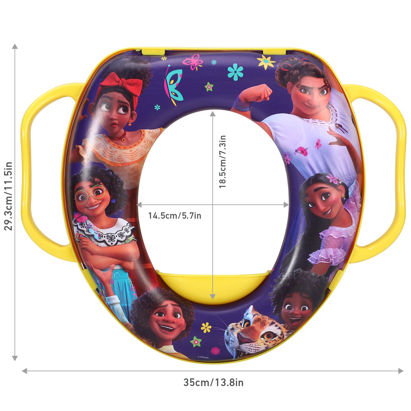 Encanto Soft Padded Potty Toilet Training Seat with Handles for Toddlers Kids Children, Portable for Travel & Easy to Clean