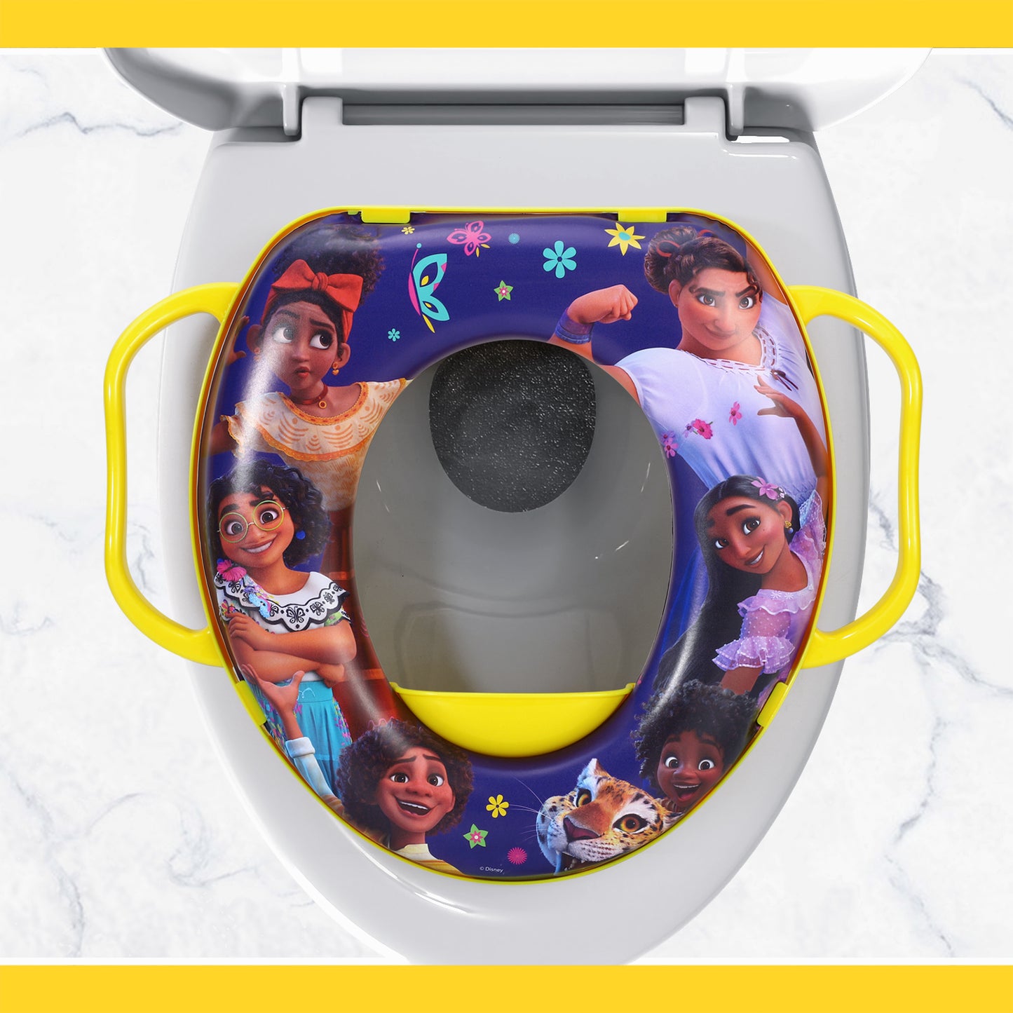 Encanto Soft Padded Potty Toilet Training Seat with Handles for Toddlers Kids Children, Portable for Travel & Easy to Clean