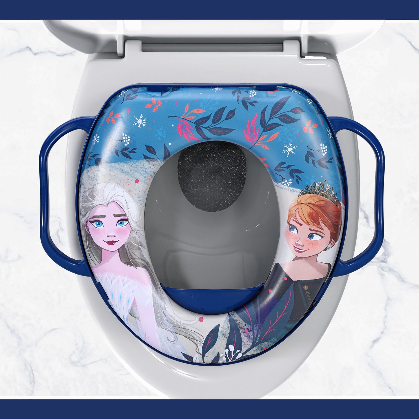 Frozen Soft Padded Potty Toilet Training Seat with Handles for Toddlers Kids Children, Portable for Travel & Easy to Clean