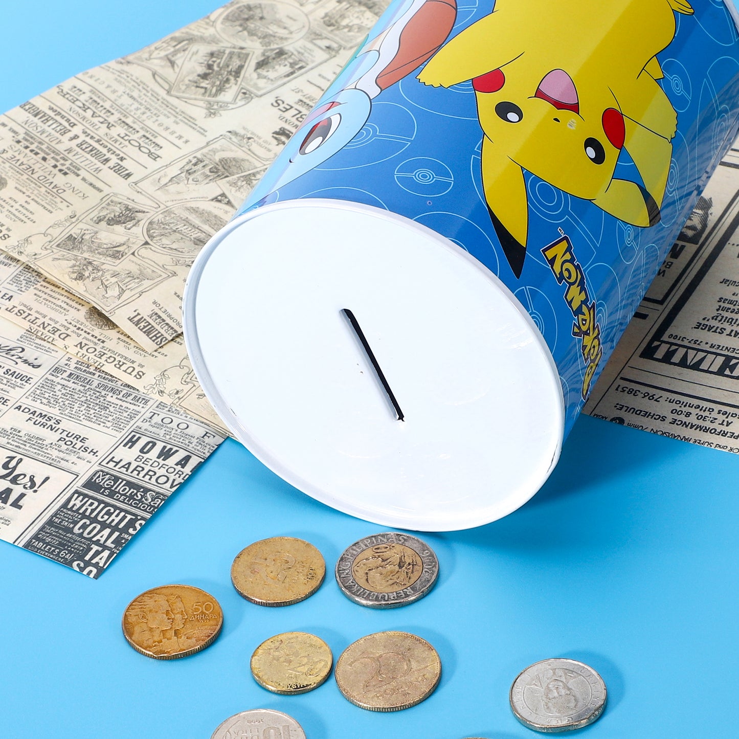 PoKéMoN Kids Money Piggy Bank Coin Saving Cash Tin Metal Box Boys Girls Multicolour