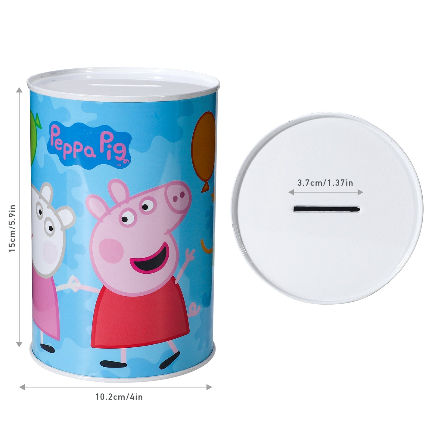 Peppa Pig Kids Money Piggy Bank Coin Saving Cash Tin Metal Box Boys Girls Multicolour