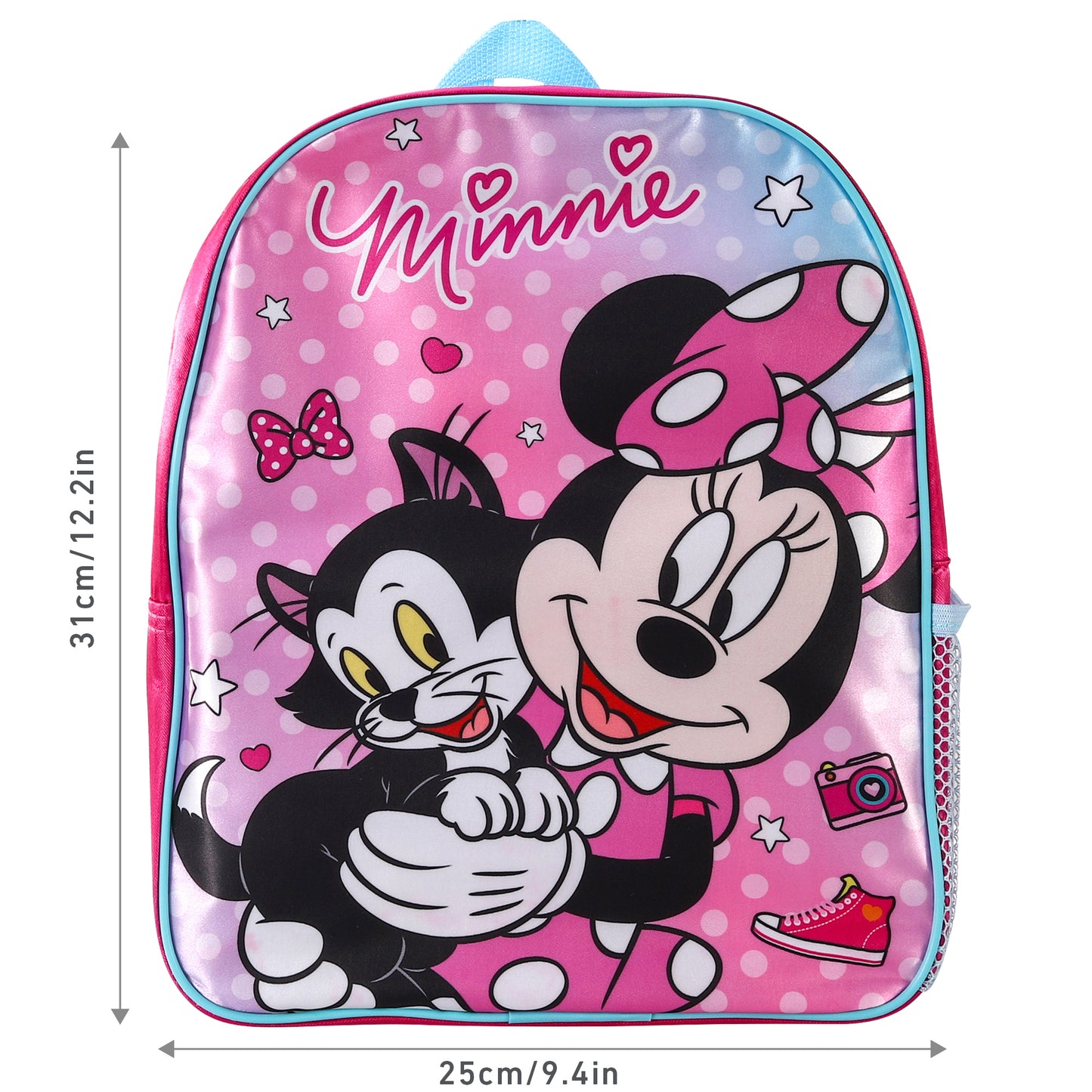 Disney Minnie Mouse Kids Childrens Backpack School Rucksack Travel Bag Boys Girls with side mesh pocket Boys Girls