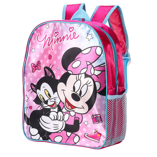 Disney Minnie Mouse Kids Childrens Backpack School Rucksack Travel Bag Boys Girls with side mesh pocket Boys Girls