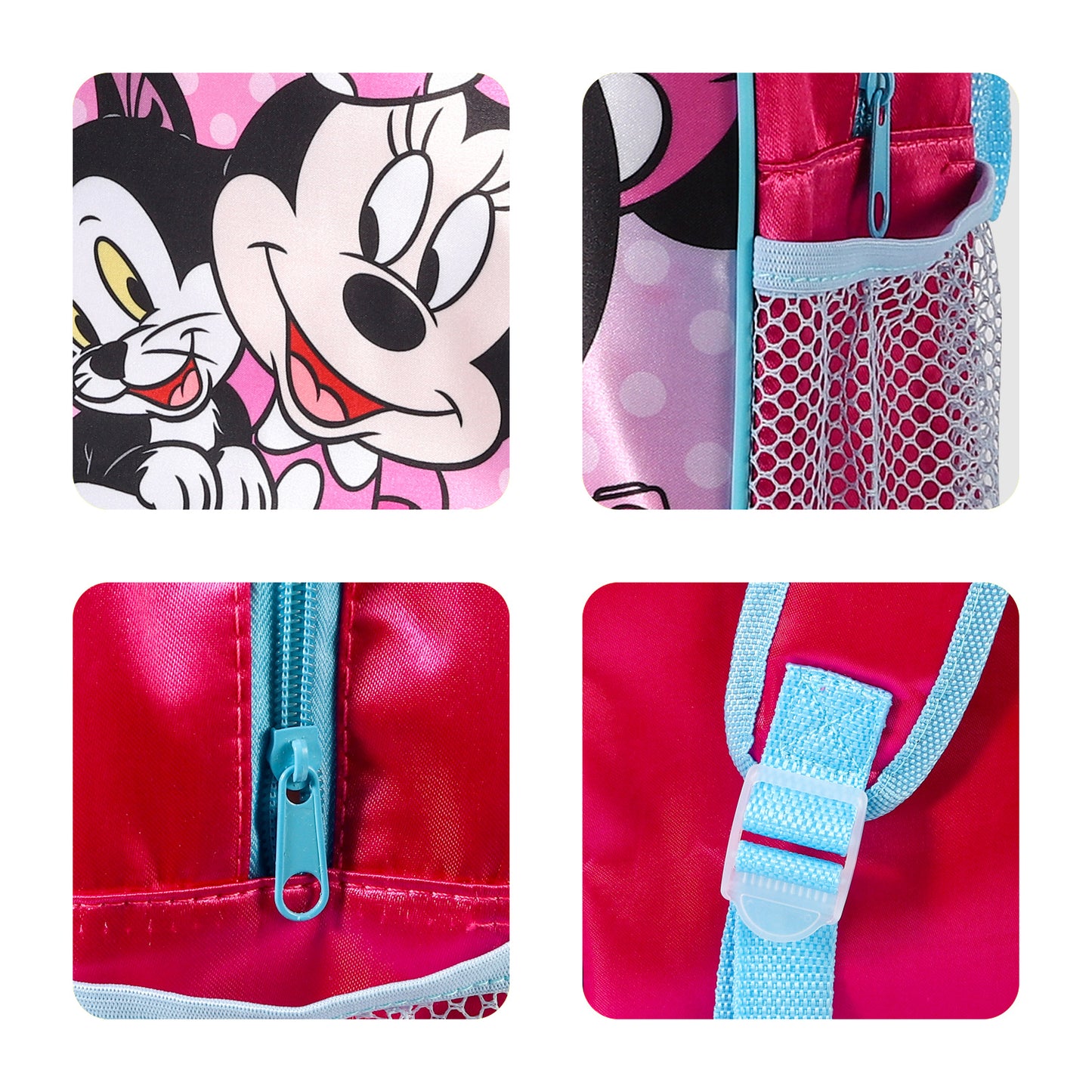 Disney Minnie Mouse Kids Childrens Backpack School Rucksack Travel Bag Boys Girls with side mesh pocket Boys Girls